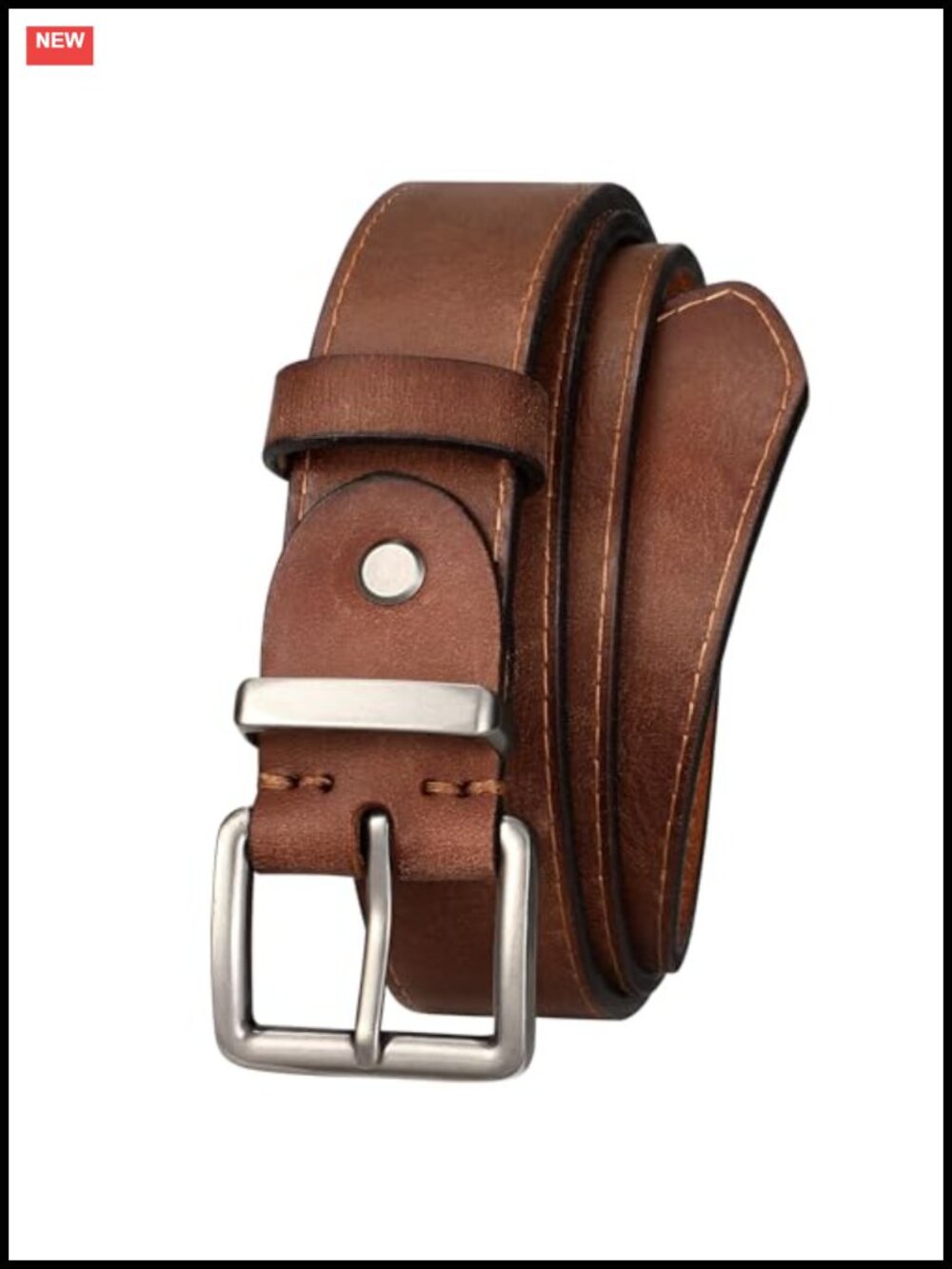 Women's Full Grain Leather Belt for Jeans Pants Adjustable